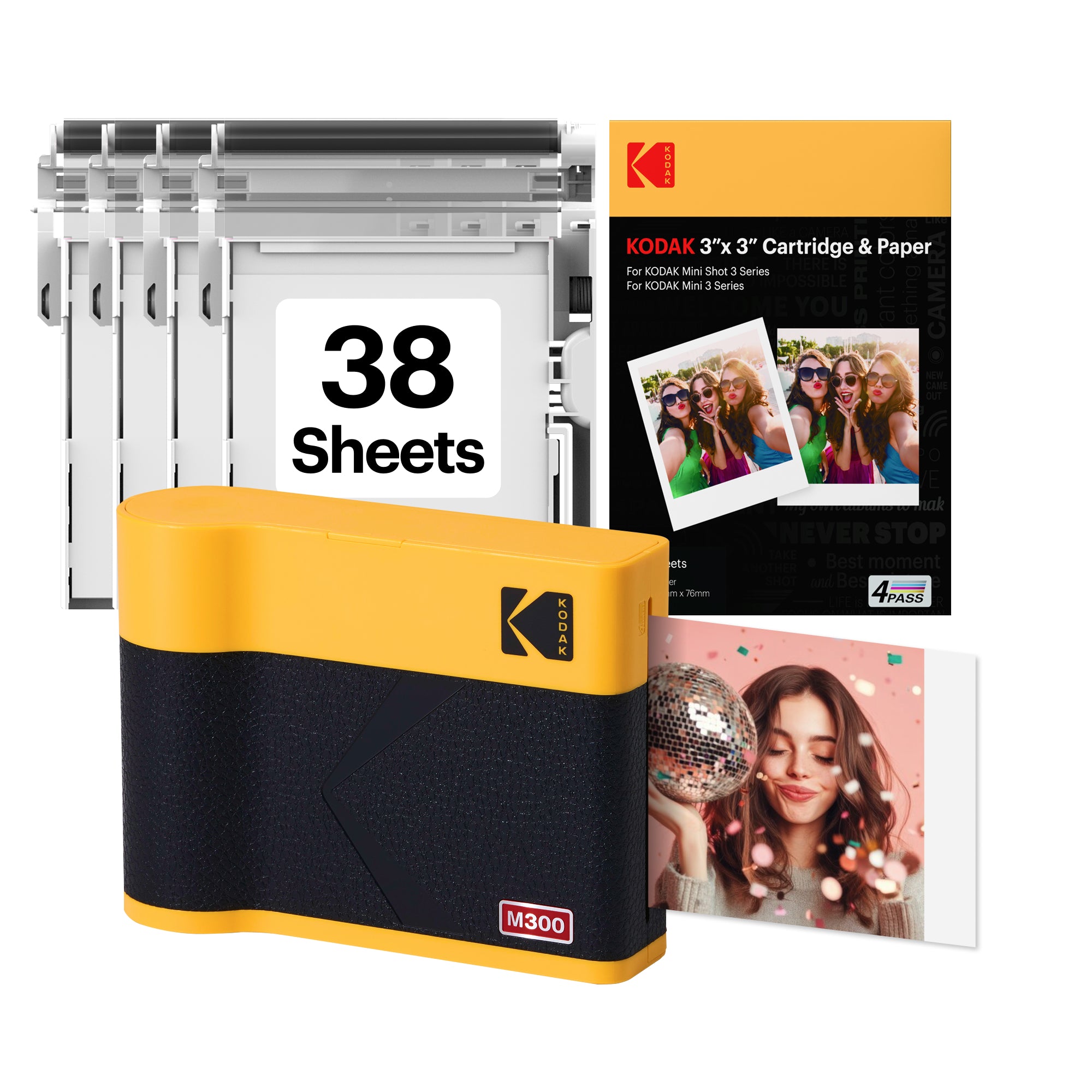 Kodak Instant Print 3x3 Cartridge | 60 Pack of 4 PASS 3 Inch