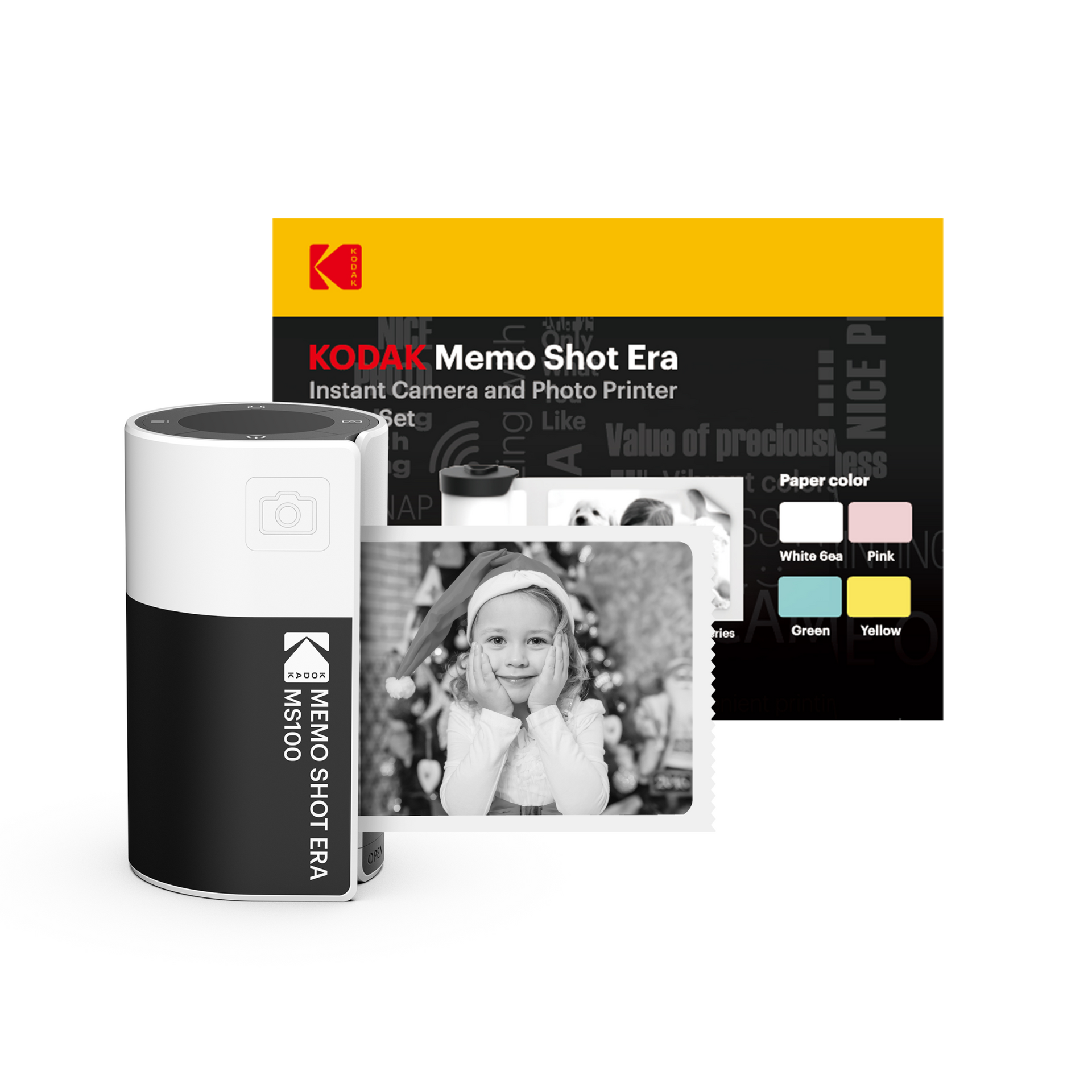 KODAK Memo Shot Era ホワイト　9ロール付き KODAK MemoShot Era Instant Camera Bundle - Save $30 | 9 Rolls Included