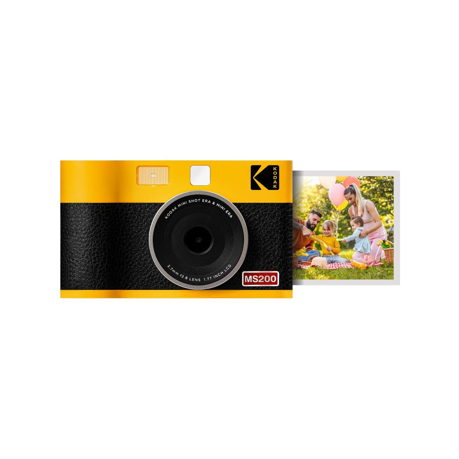 Yellow KODAK Mini Shot 2 Era MS200 2-in-1 instant camera and photo printer — 2.1x3.4 inch, 4PASS
