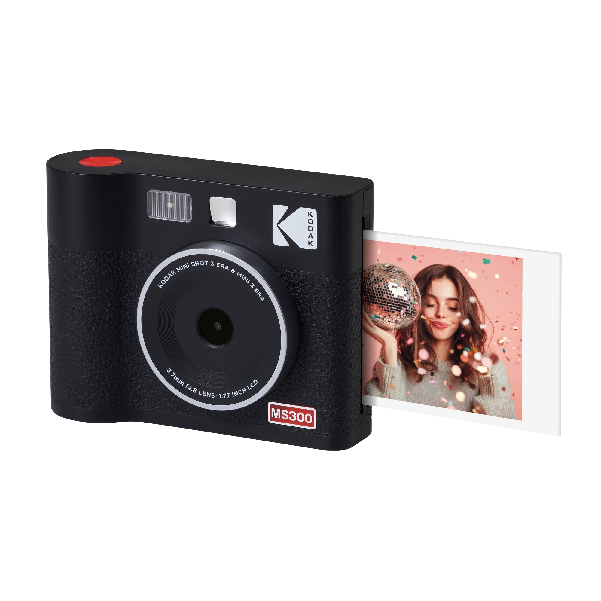 Black KODAK Mini Shot 3 Era MS300 2-in-1 instant camera and photo printer — 3x3 inch square, 4PASS