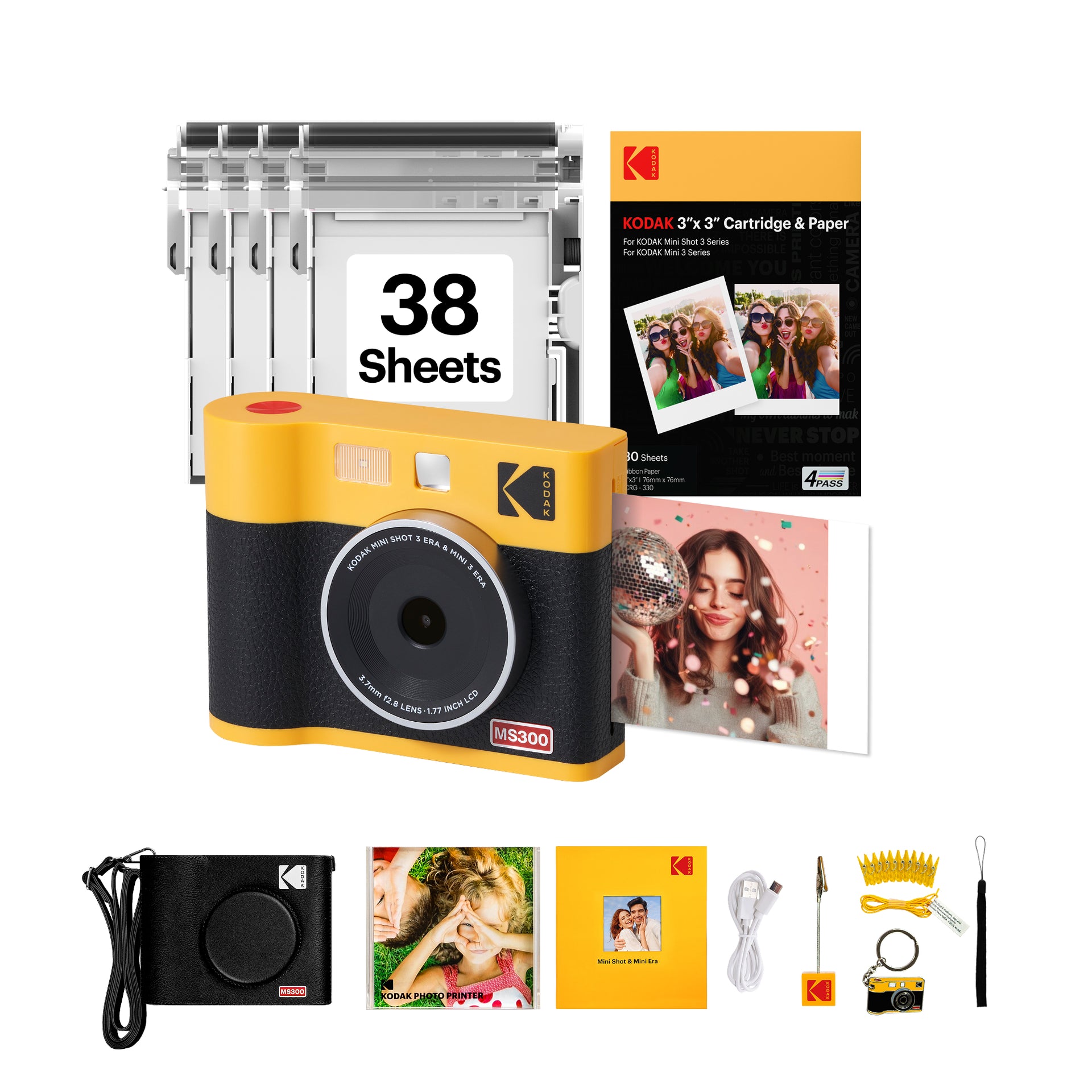 Mini Shot 3 Era 3x3 Inch MS300 38 Sheet Gift Bundle