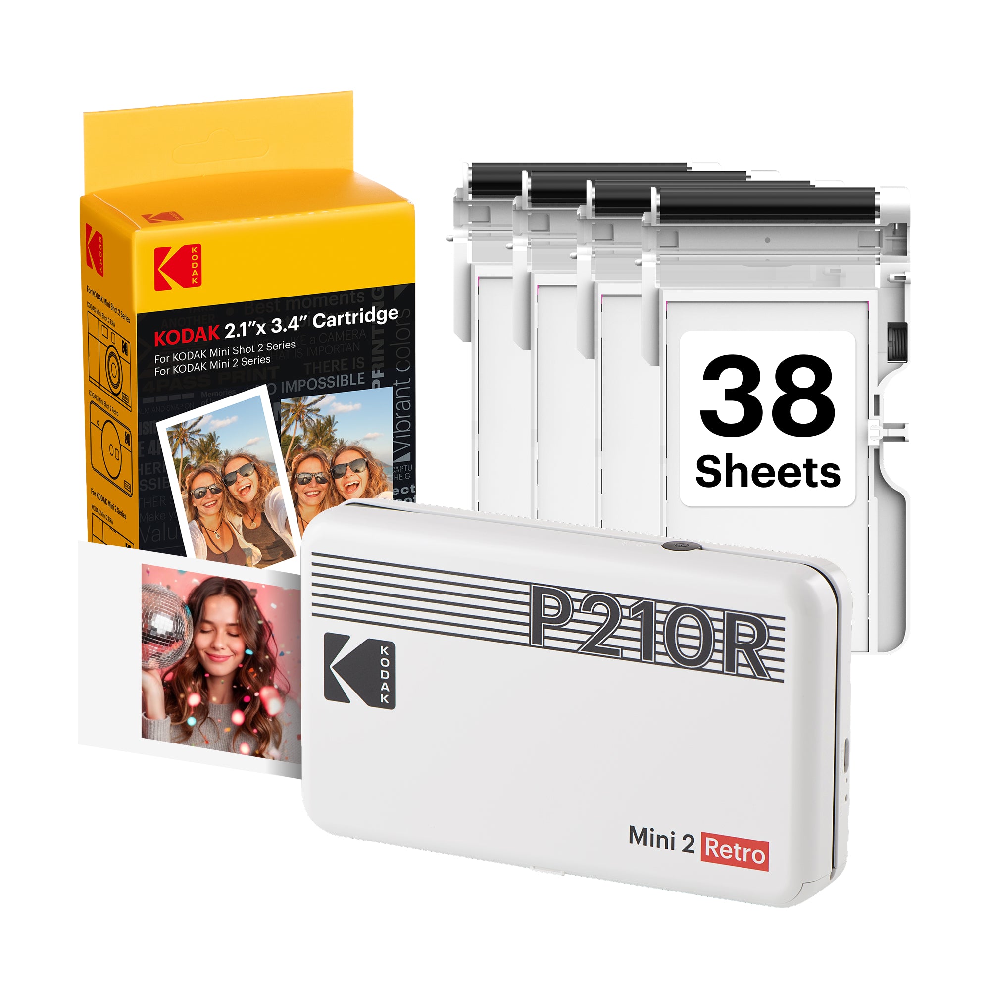 White KODAK Mini 3 Era M300 portable 2.1 x 3.4 instant photo printer — Bluetooth, 4PASS technology