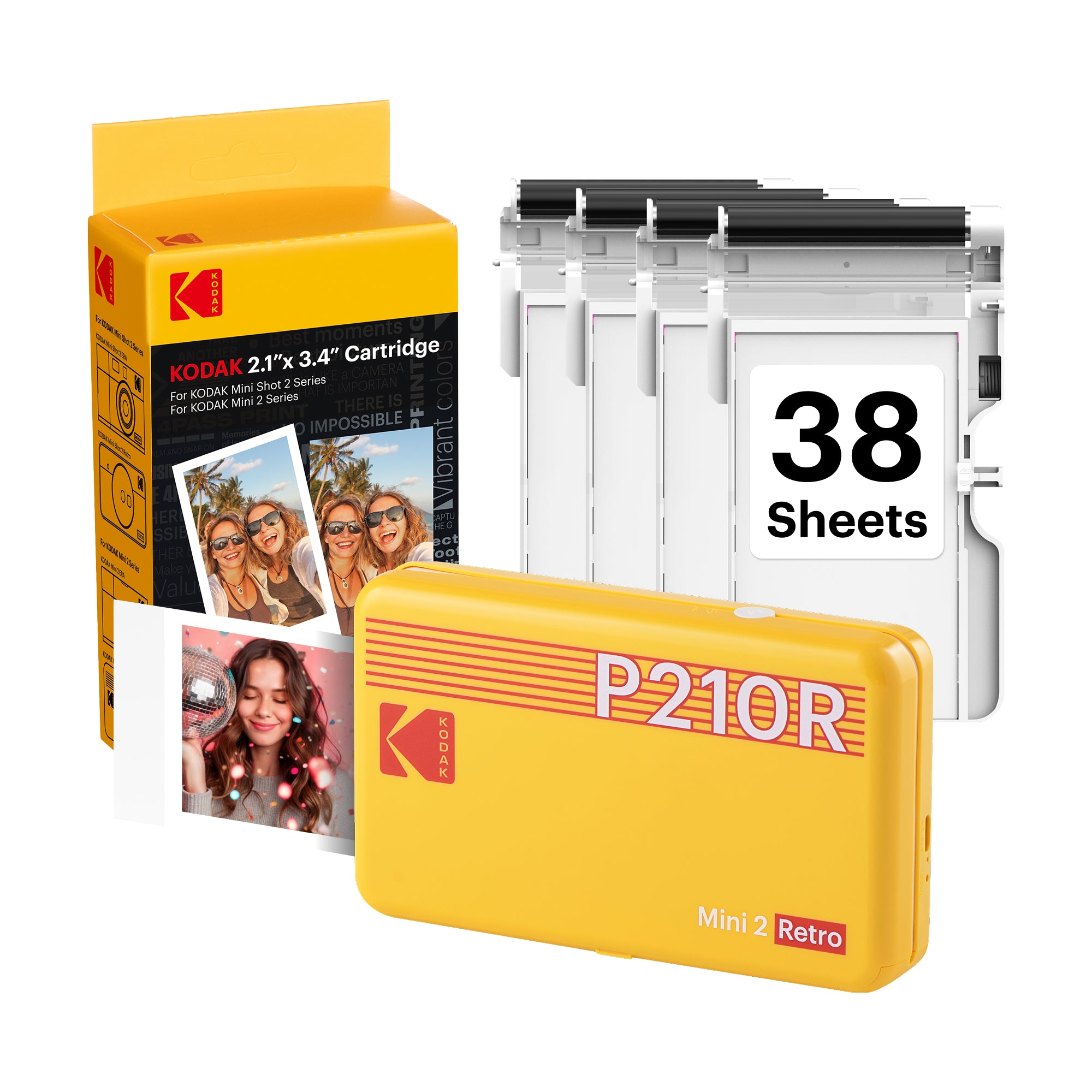 Yellow KODAK Mini 3 Era M300 portable 2.1 x 3.4 instant photo printer — Bluetooth, 4PASS technology