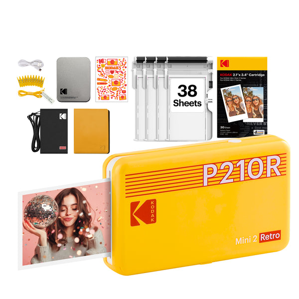 Kodak Mini 2 Retro 本体＋ペーパー2箱セット｜動作OK KODAK Mini 2 Retro 2.1x3.4 Inch P210R 38 Sheet Gift Bundle