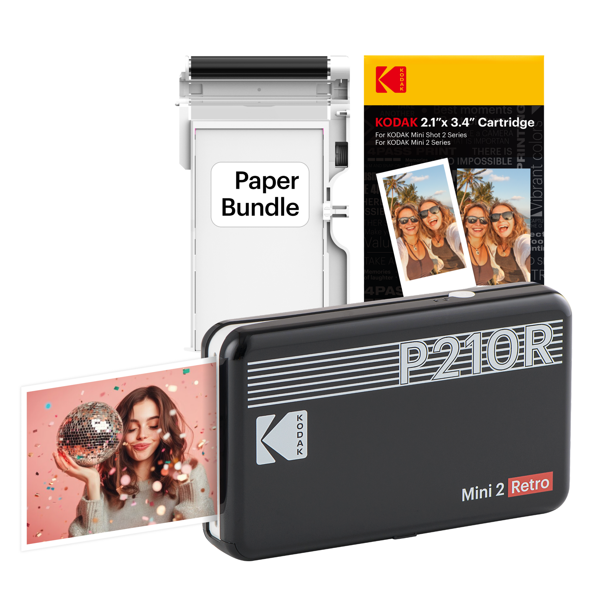KODAK Mini 2 Retro P210R 38 Bundle - Black