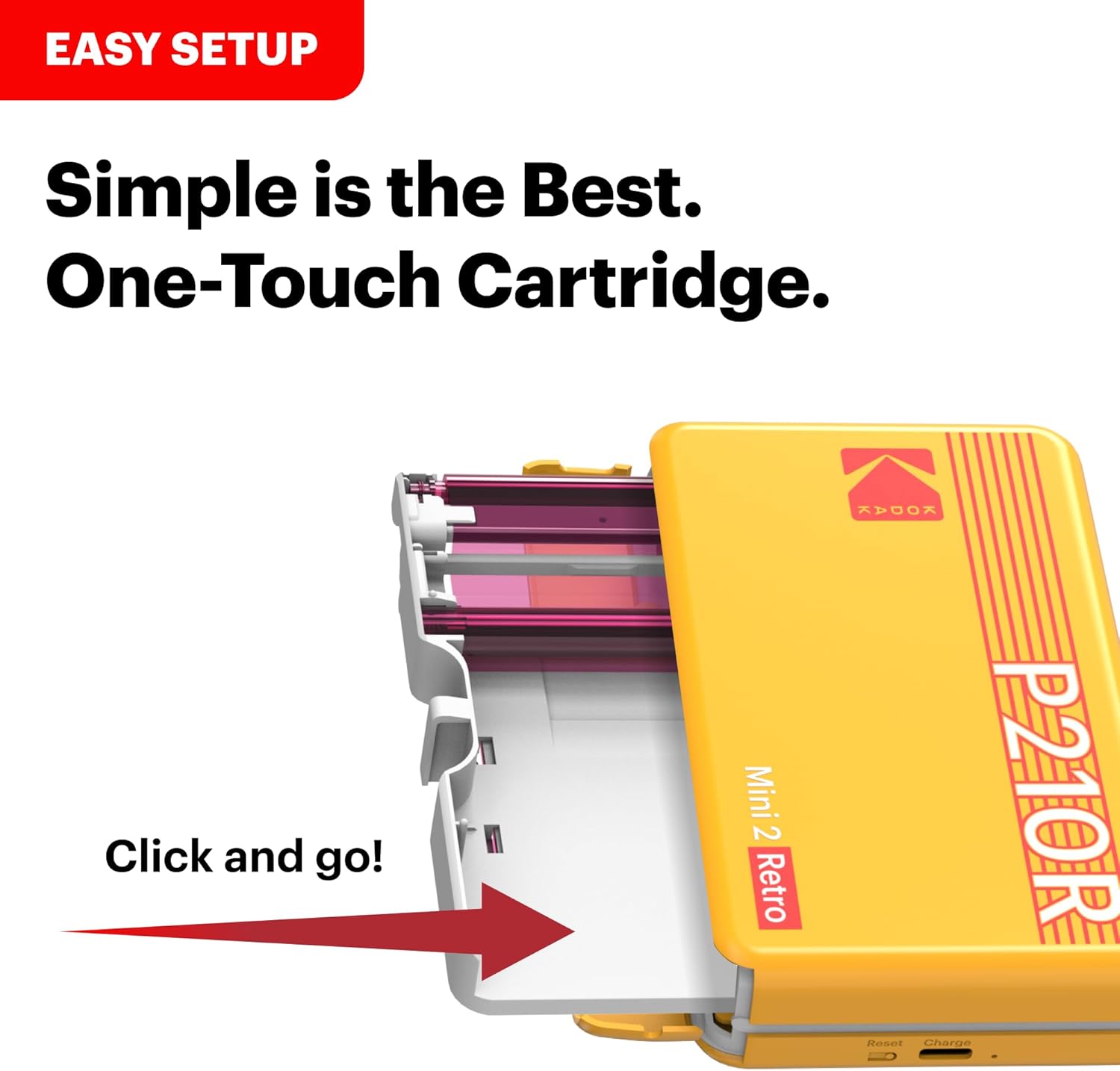 KODAK Mini 2 Retro 2.1x3.4 Inch Printer P210R