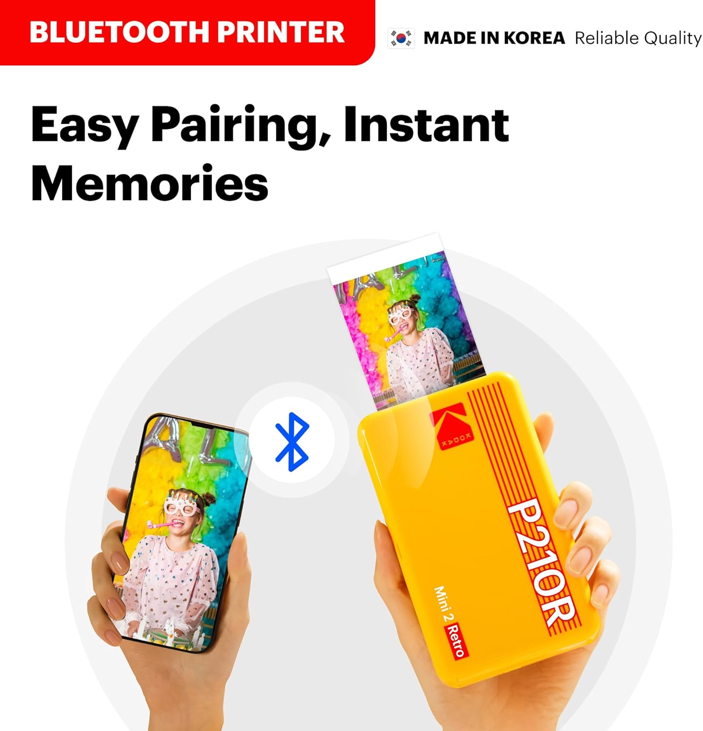 KODAK Mini 2 Retro 2.1x3.4 Inch Printer P210R