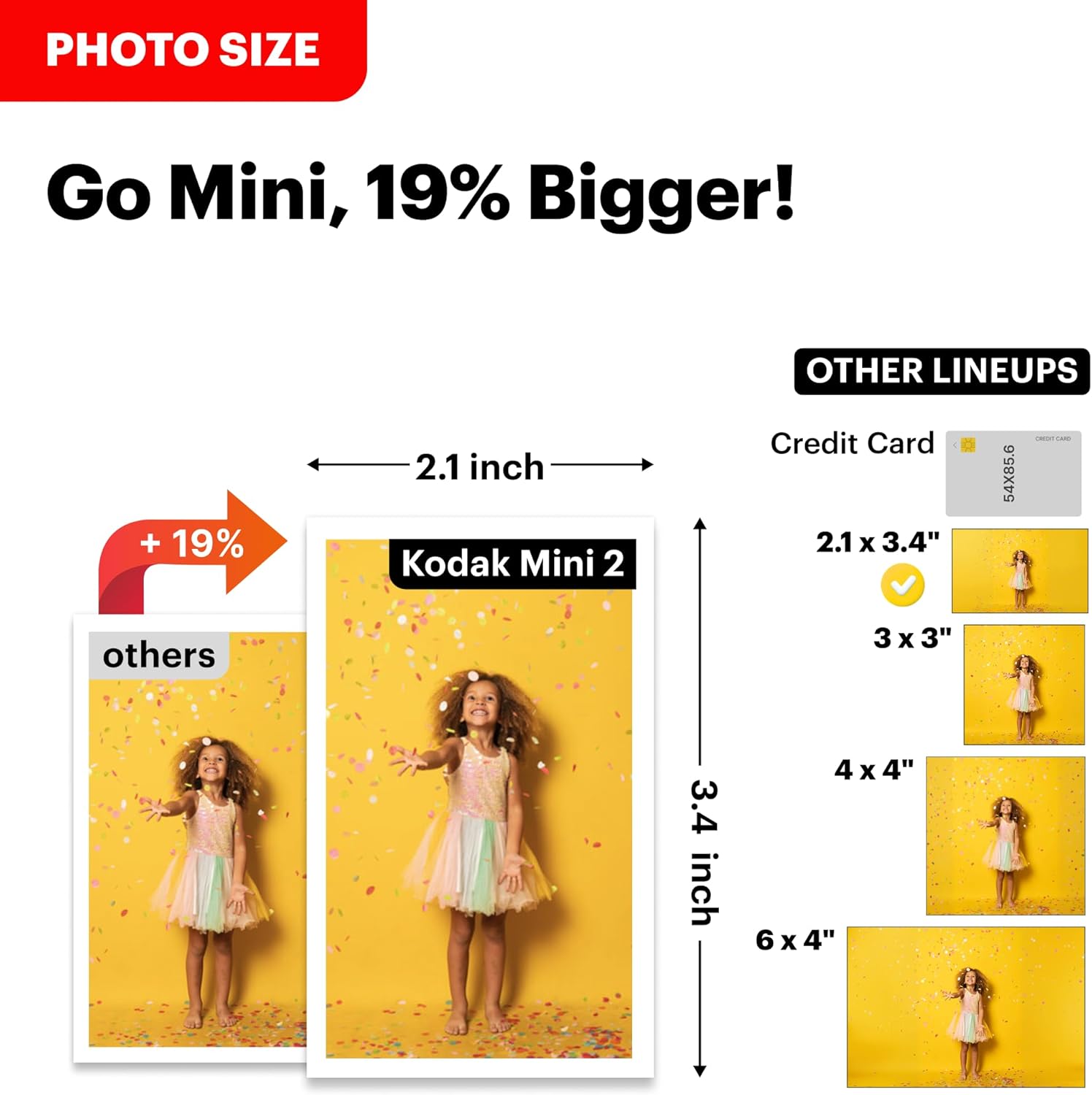 KODAK Mini 2 Retro 2.1x3.4 Inch Printer P210R