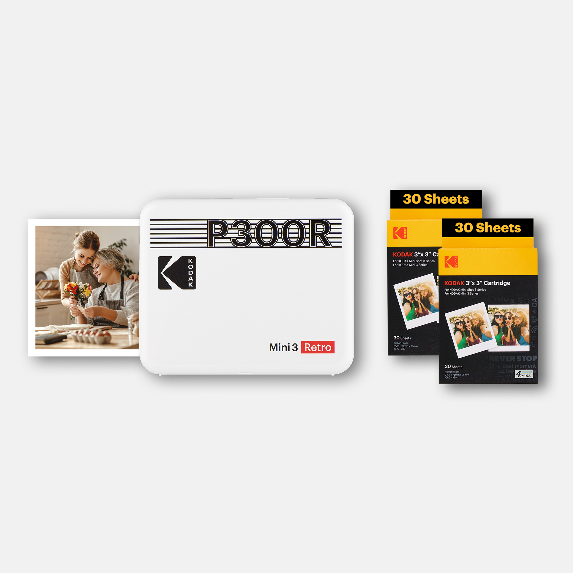 Kodak Mini 3 Retro Portable Instant Photo Printer | 3 x 3