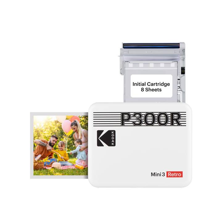 Kodak Mini 3 Retro 3x3" tragbarer Fotodrucker, kompatibel mit iOS-, Android- und Bluetooth-Geräten, Real Photo: 4Pass-Technologie und Laminierprozess