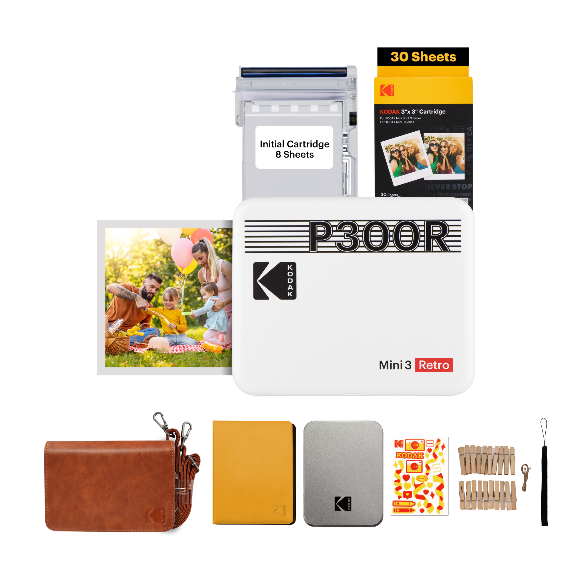 KODAK Mini 3 Retro P300R 30 sheets Gift Bundle