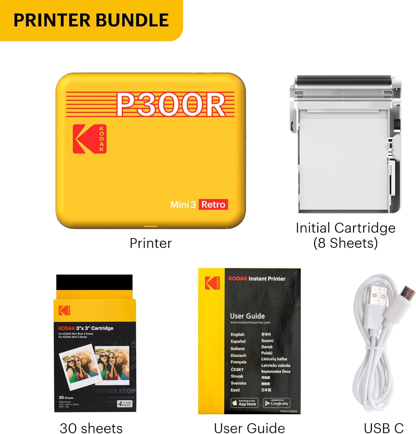Kodak Mini 3 Retro (P300R) Portable Photo Printer | Best Printer