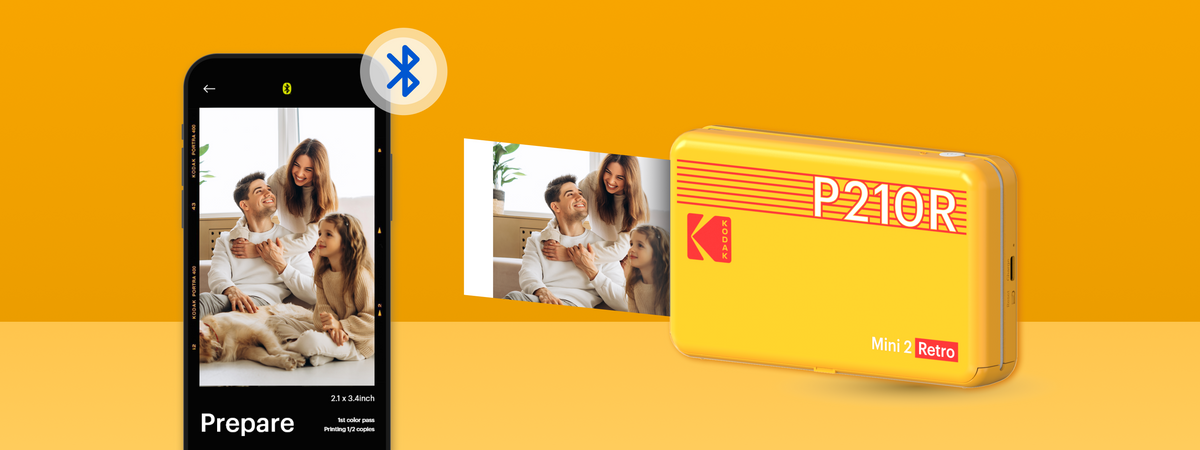 Kodak Mini 2 Retro (P210R) Portable Instant Photo Printer | 2.1 x 3.4 ...