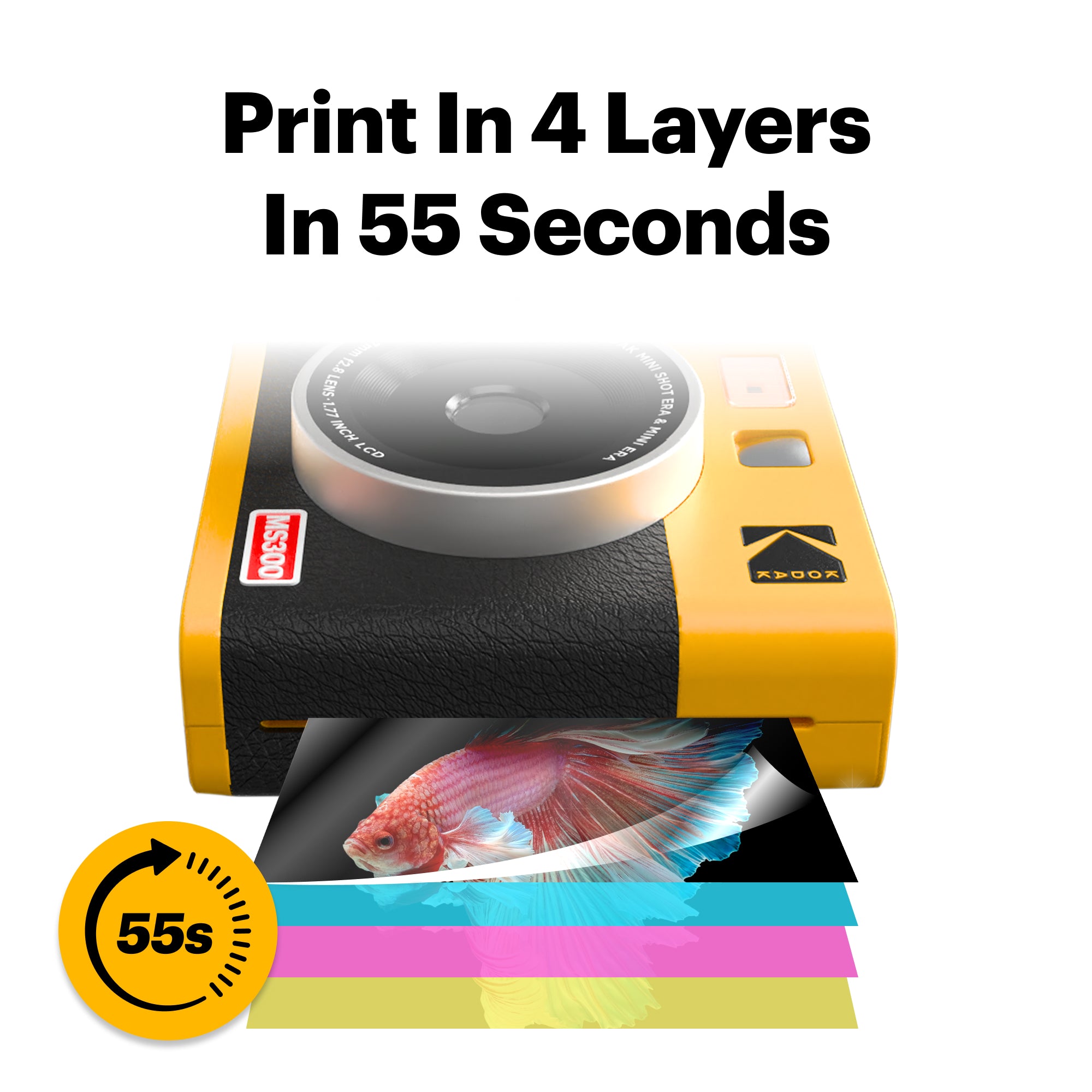KODAK Mini Shot 3 Era 3x3 Inch MS300 38 Sheet Gift Bundle