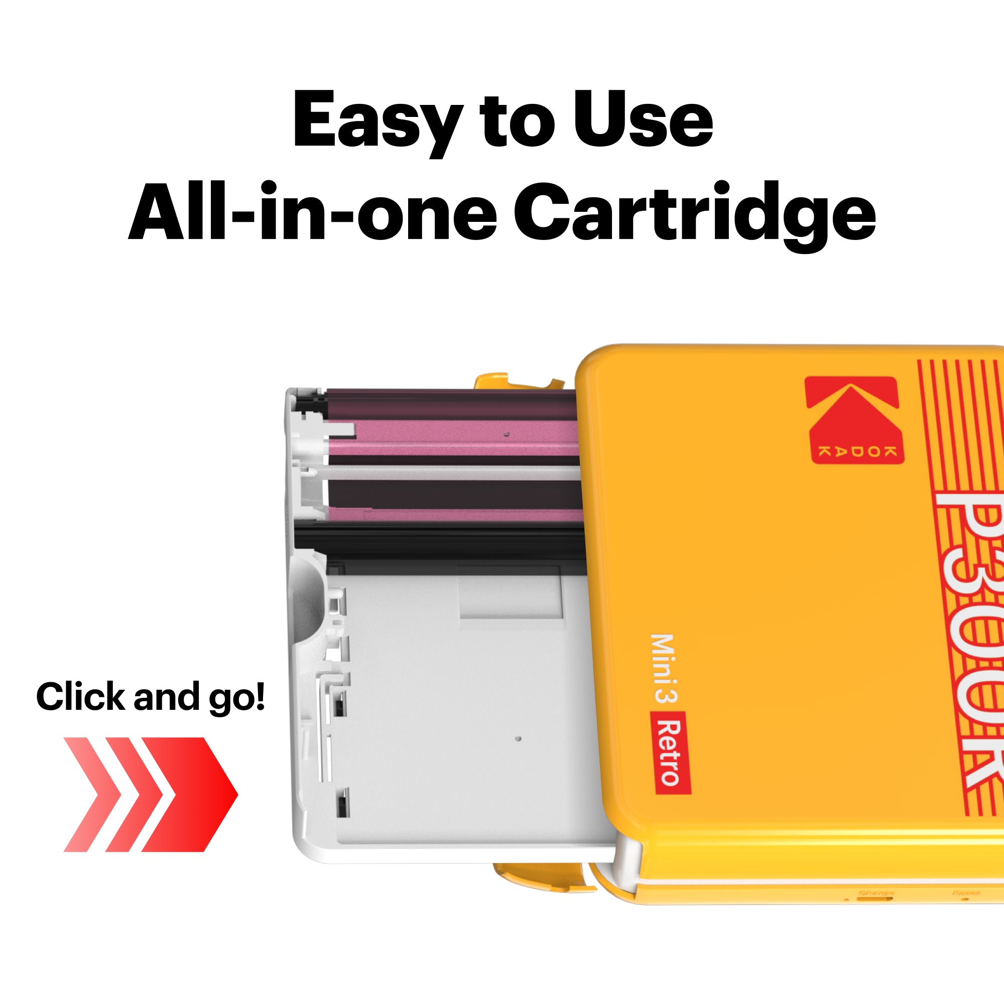 KODAK Mini 3 Retro 3x3 Inch P300R 38 Sheet Gift Bundle