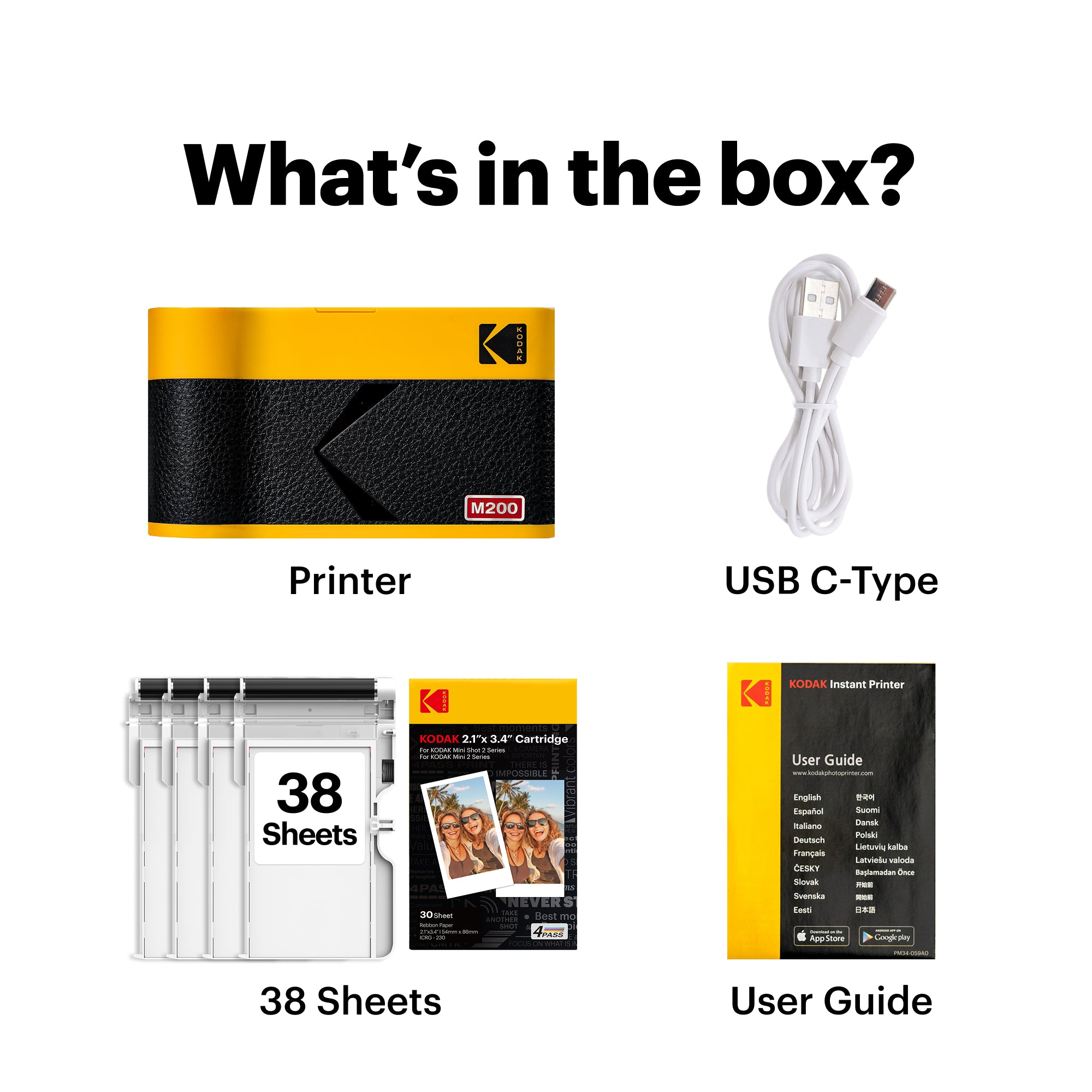 KODAK Mini 2 ERA 2.1x3.4 Inch M200 38 Sheet Bundle