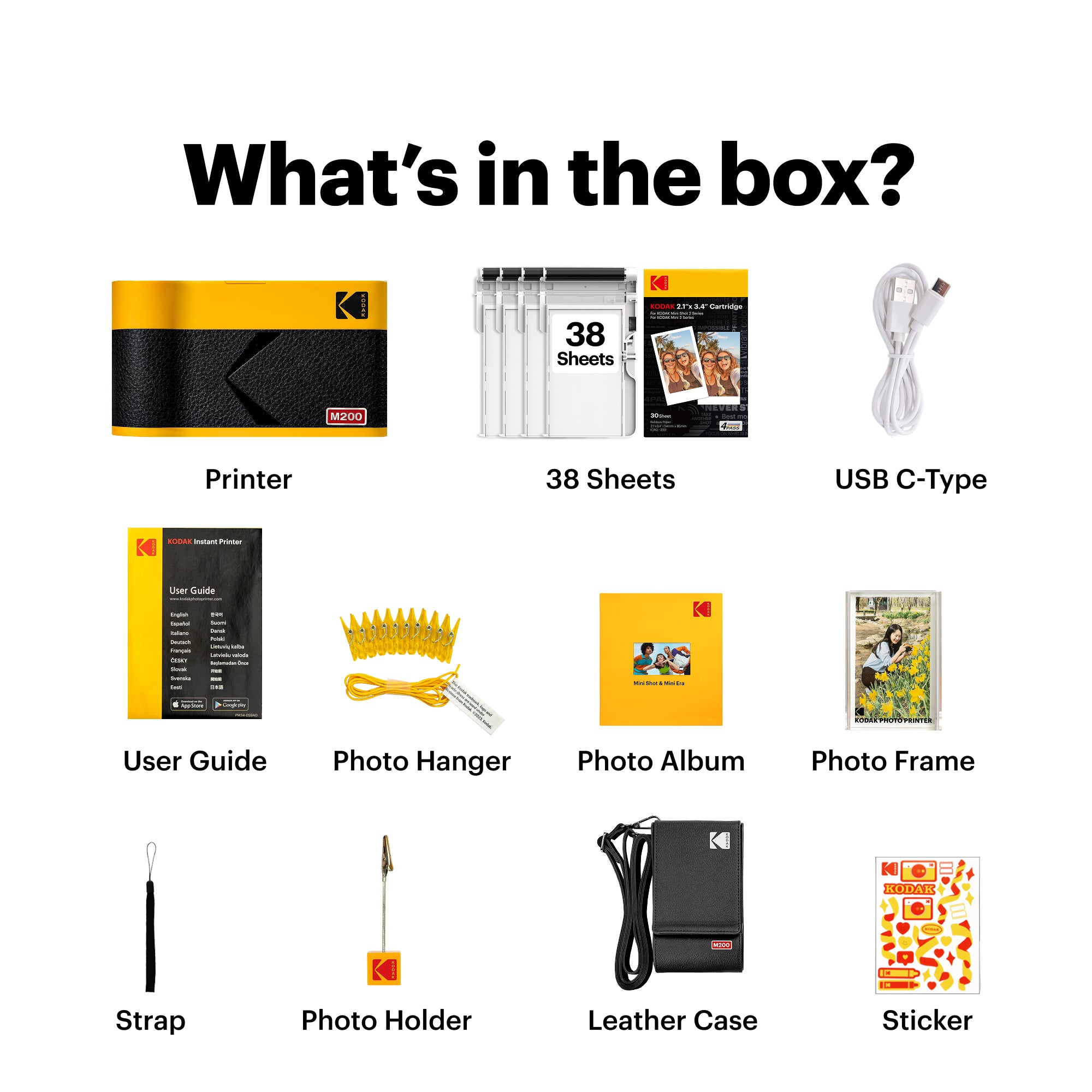 KODAK Mini 2 Era 2.1x3.4 Inch M200 38 Sheet Gift Bundle