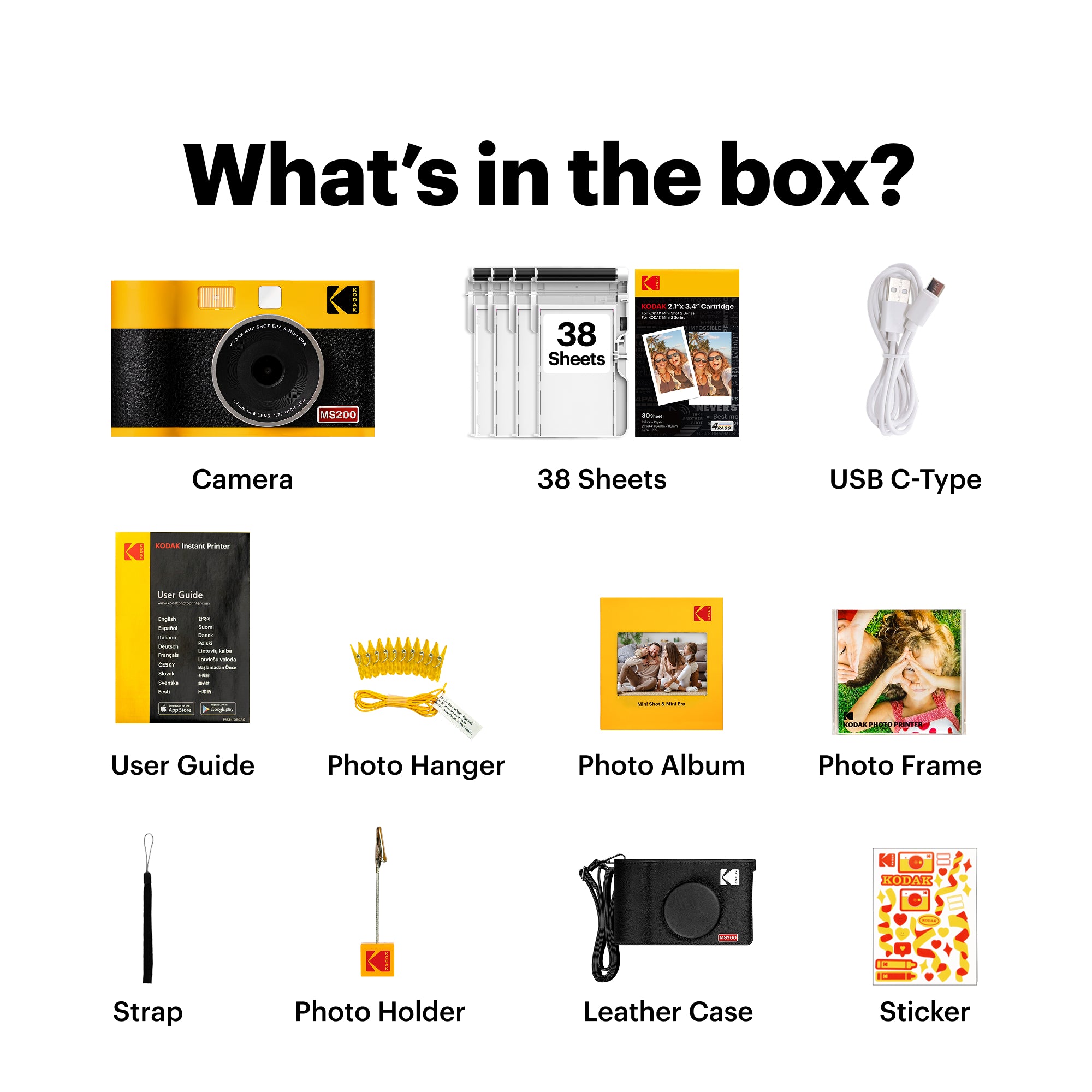 KODAK Mini Shot 2 Era 2.1x3.4 Inch MS200 38 Sheet Gift Bundle