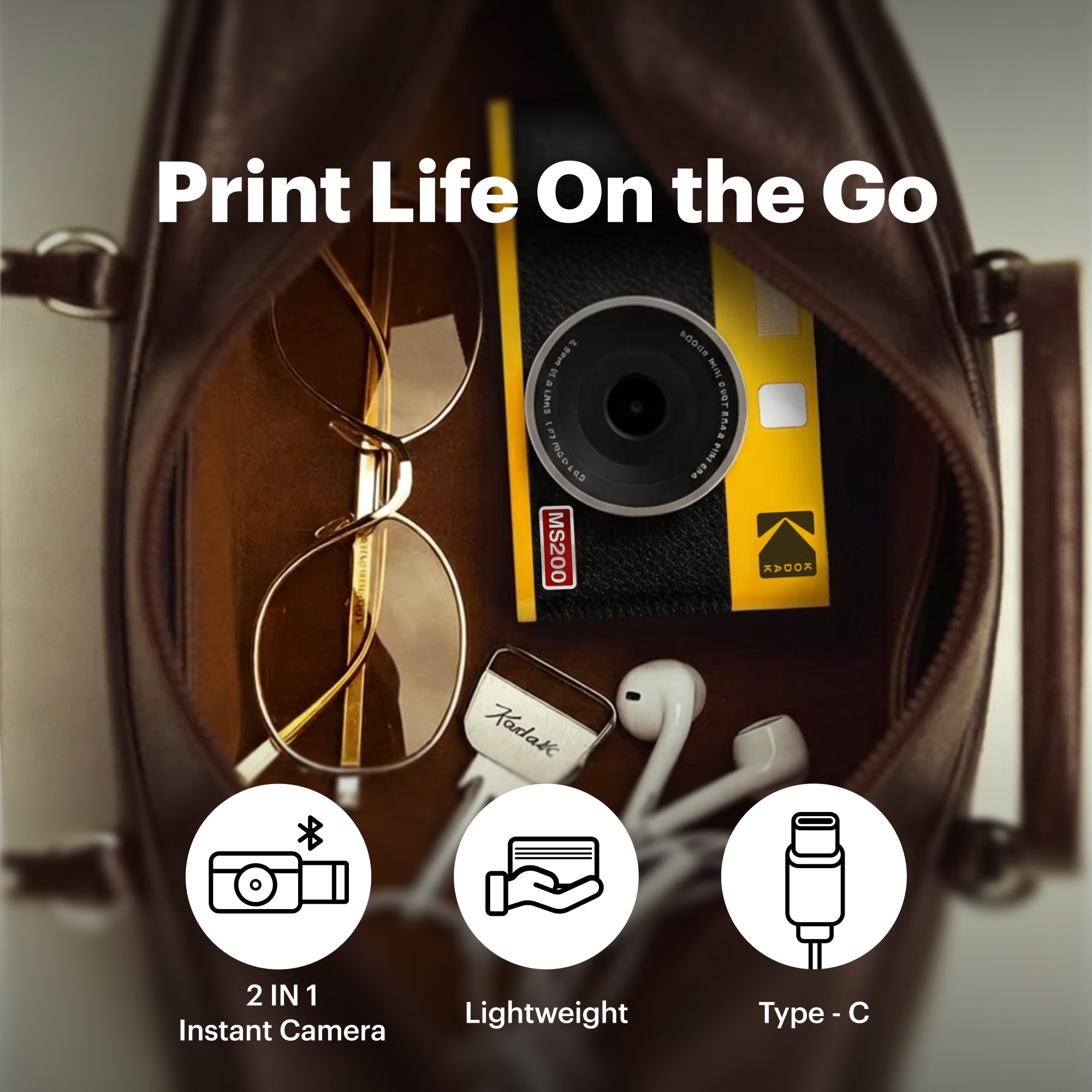 KODAK Mini Shot 2 ERA 4PASS Appareil photo instantané et imprimante photo 2 en 1 (2,1 x 3,4) (appareil photo + 68 feuilles + accessoires cadeaux)… 