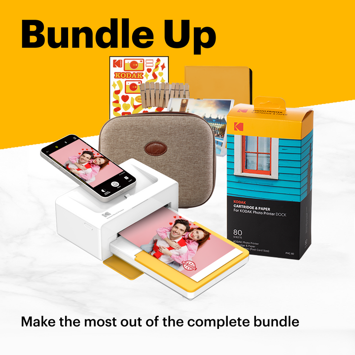 KODAK Dock Plus 4PASS Instant Photo Printer (4x6 inches) + 90 Sheets Gift Bundle