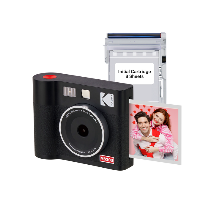 KODAK Mini Shot 3 ERA 4PASS 2-in-1 Instant Camera and Photo Printer (3x3) (Camera + 8 Sheets)